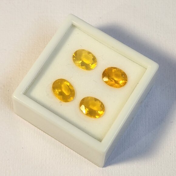JTV Jewelry - VTG Labeled Genuine Fire Opal 4.91ctw 9x7mm Oval Set of 4 Loose Gemstones